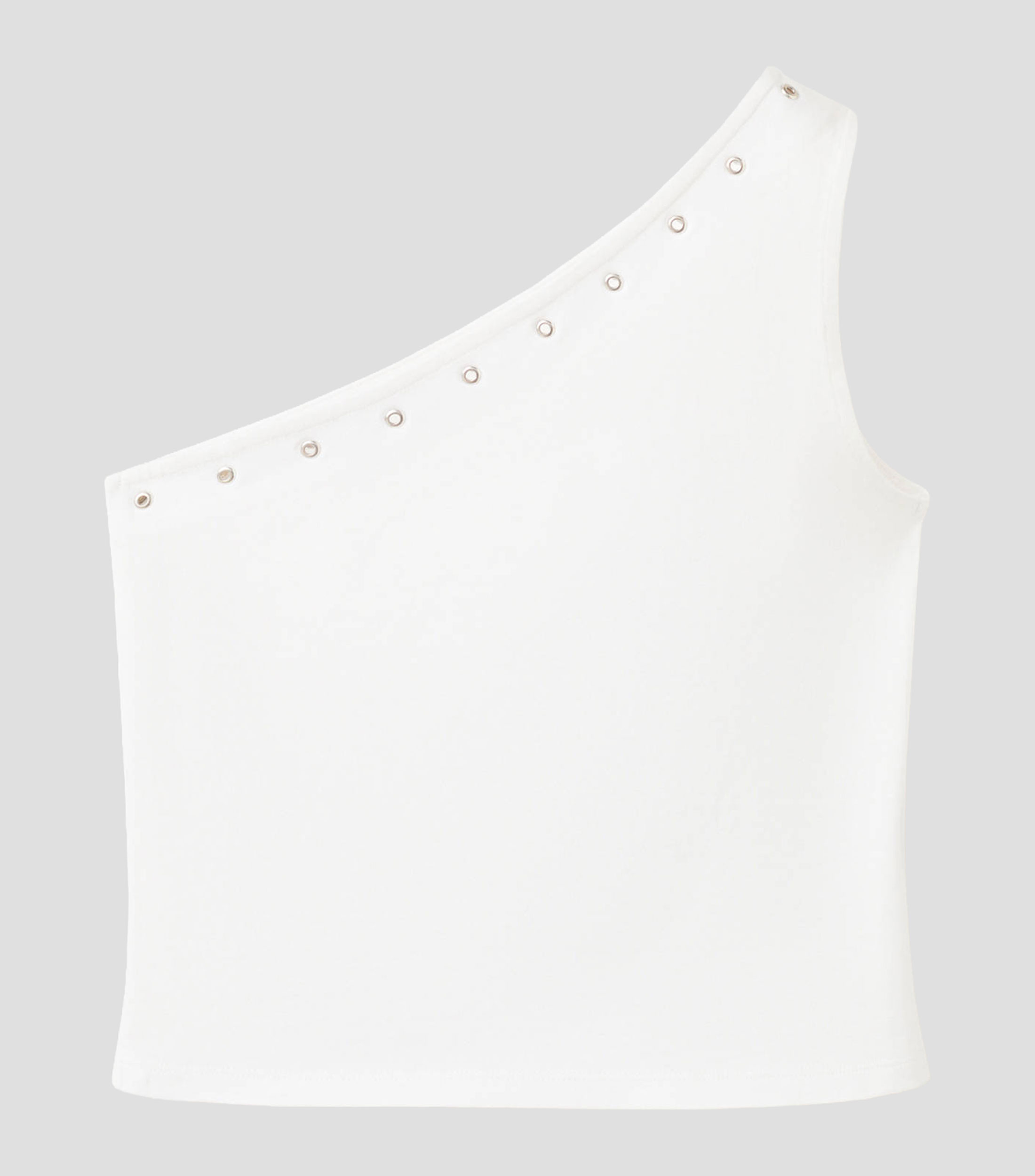 Playera cuello asimétrico sin mangas liso Niña